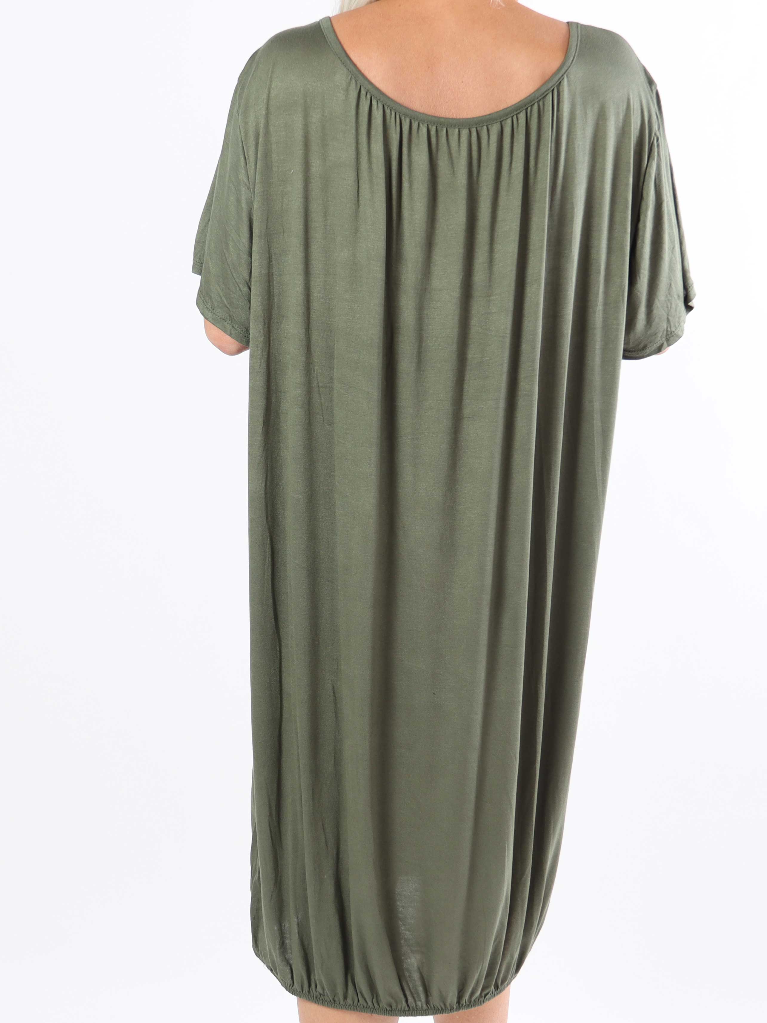 Miracle Dress - Basic plus size klänning i viskos med resår nedtill